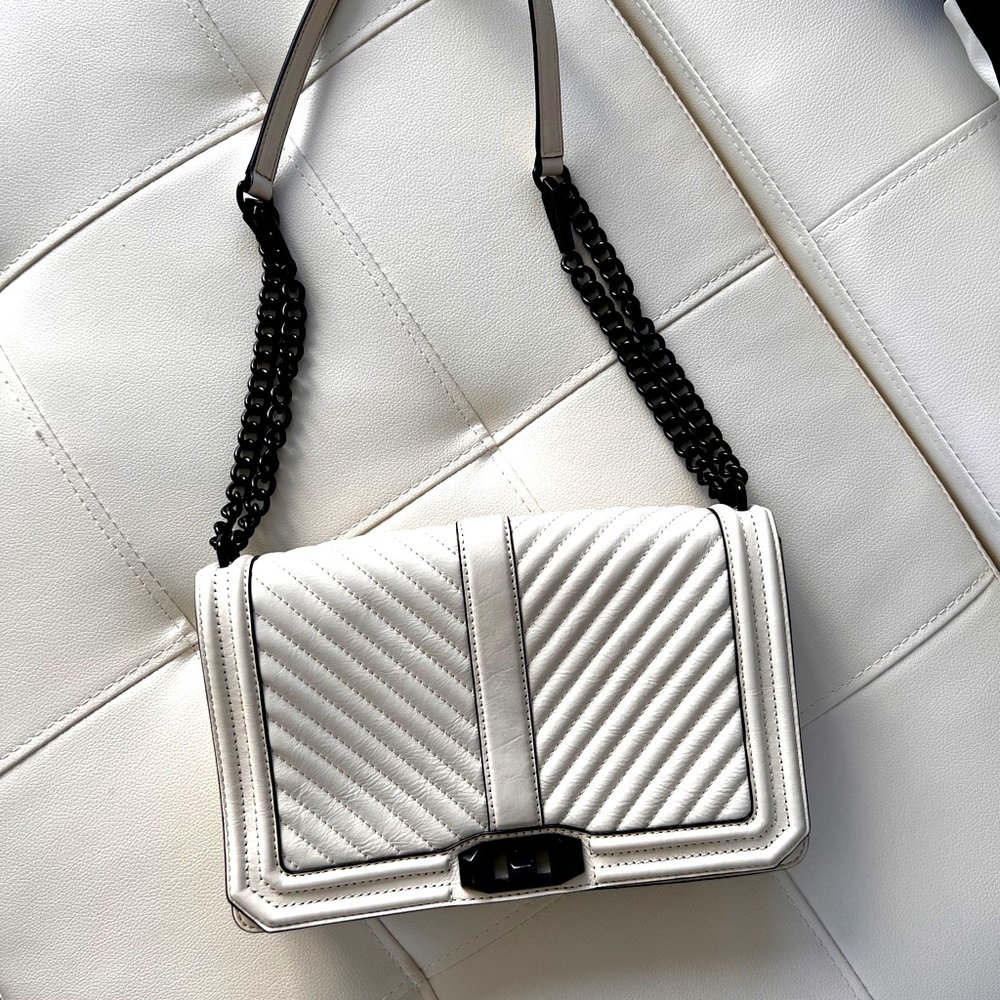 Rebecca minkoff chevron quilted love crossbody bag